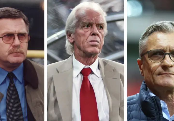 Trzej wybitni trenerzy reprezentacji Polski w piłce nożnej: Antoni Piechniczek, Kazimierz Górski i Jerzy Brzęczek.